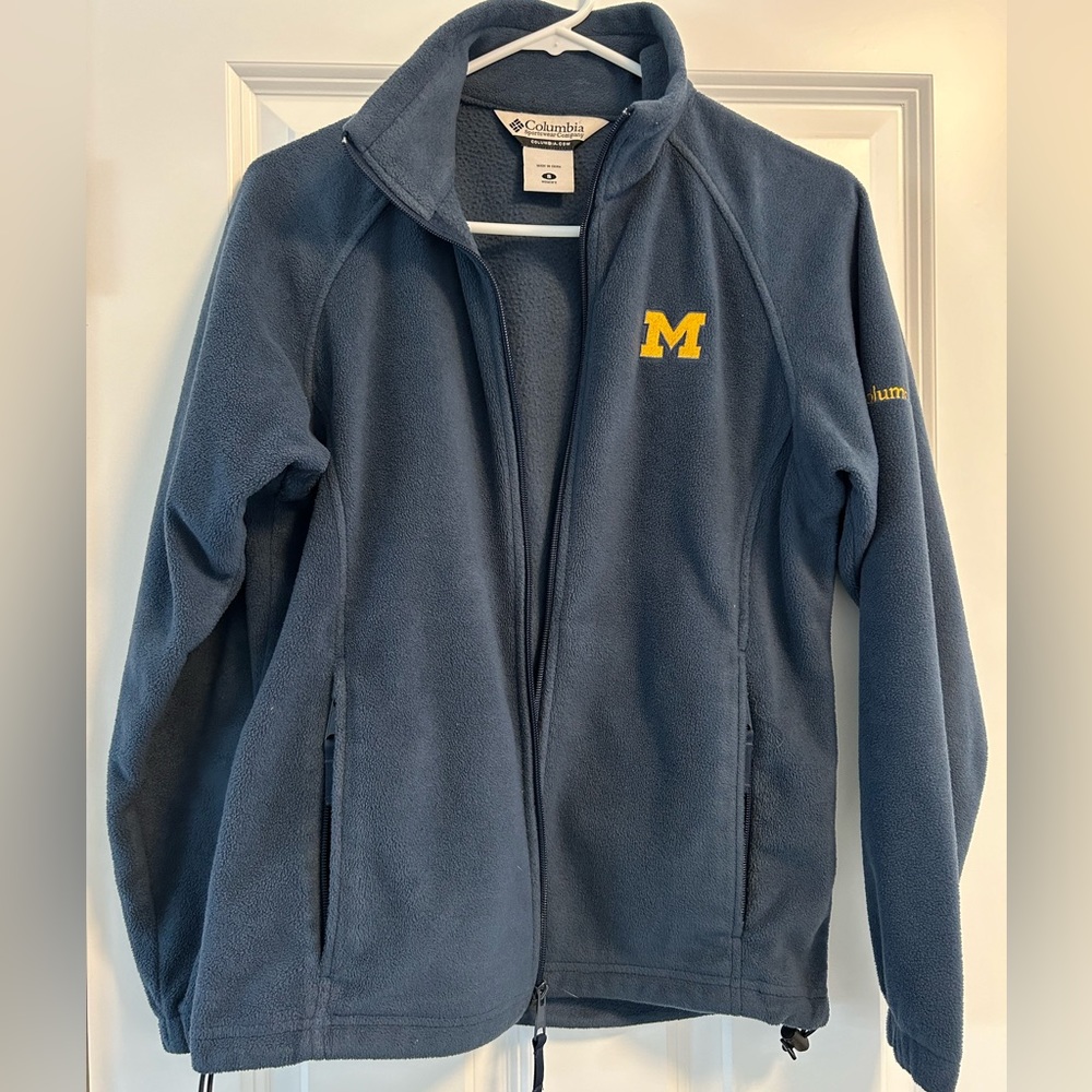 UofM Columbia Fleece Zip-Up Jacket, Size Small
